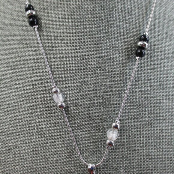 Chico's Black Crystal Mix Adjustable Bold Necklace NEW - Picture 8 of 10